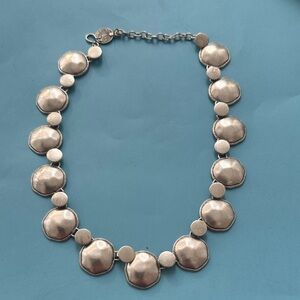 Elegant  silver hammered Necklace ,antique look